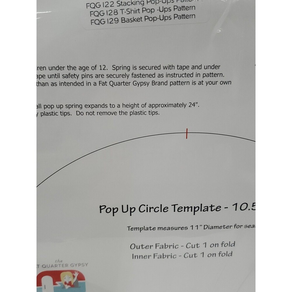 Fat Quarter‎ Gypsy - Large Pop-Up Refill/FQG124/10.5" Diameter/Template Included - Picture 9 of 14